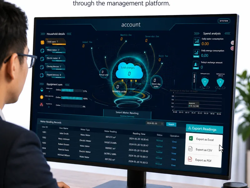 Cloud dashboard for remote meter reading monitoring and data management