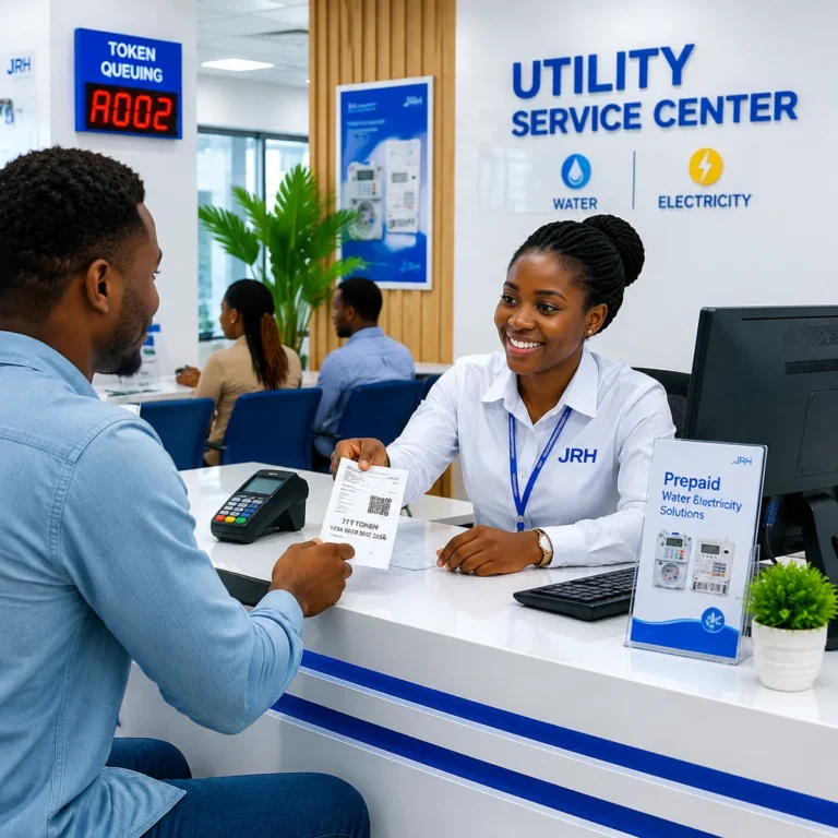 Utility service center for STS prepaid water and electricity credit purchase